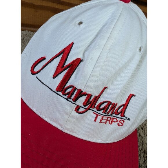 Vintage Maryland Terrapins Hat NCAA 90s Snapback The Game Terps Script Spellout - Picture 6 of 8